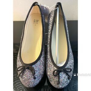 NWT Gap Kids Glitter Ballet Flats Girl’s Shoes Size 3 Front Bow